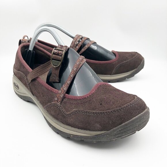CHACO Petaluma Mary Jane Brown Leather Slip On Shoes Womens 9 - Picture 1 of 9